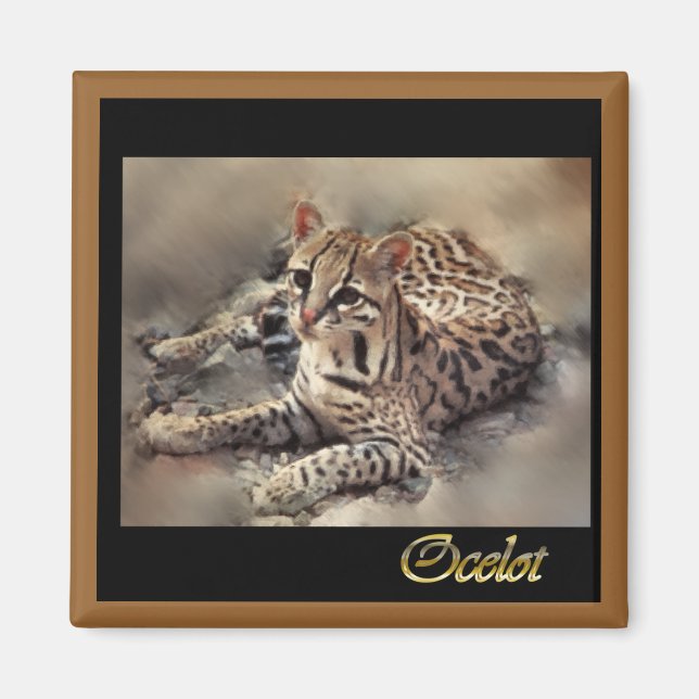 Imã amantes de gatos selvagens ocelot (Frente)