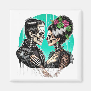Imã Amantes de Halloween Frankenstein Esqueleto Para H