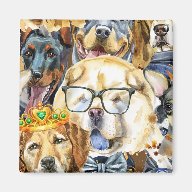Imã Amantes de os animais Pets de Padrões (Frente)