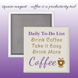 Imã Amantes do café lista de tarefas marrom roxo