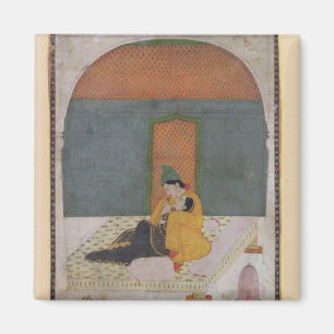 Imã Amantes em um terraço, Garhwal, c.1780-1800