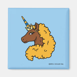 Imã Amarelo Afro Unicorn