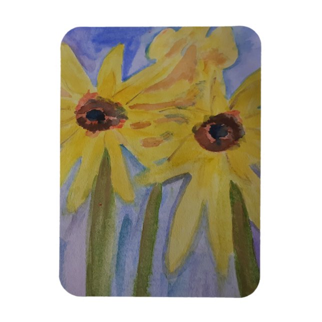 Ímã Amarelo-de-Verão Flores-de-Sol Flexíveis (Vertical)