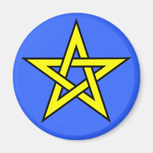 Imã Amarelo do Pentagram no azul