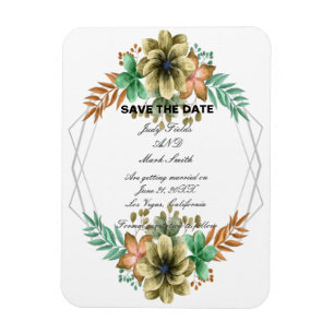 Ímã Amarelo E Cor De Água Laranja Floral Salvar A Dat