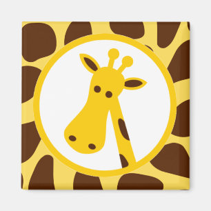 Imã Amarelo e pontos do girafa de Brown e cabeça do