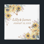 Imã Amarelo Elegante Aquarela Girassol Sunny<br><div class="desc">Elegante Yellow Watercolor Sunflower Magnet, Este convite de casamento elegante e idílico é perfeito e excelente para o dia do seu casamento. Ele apresenta um banquete casamento, noivado, Dia de os namorados, Bachelor Party, Festa de solteira, Chá de panela, Noivado, Anúncio de Noivado, Salve o Casamento de Data e ocasiões...</div>
