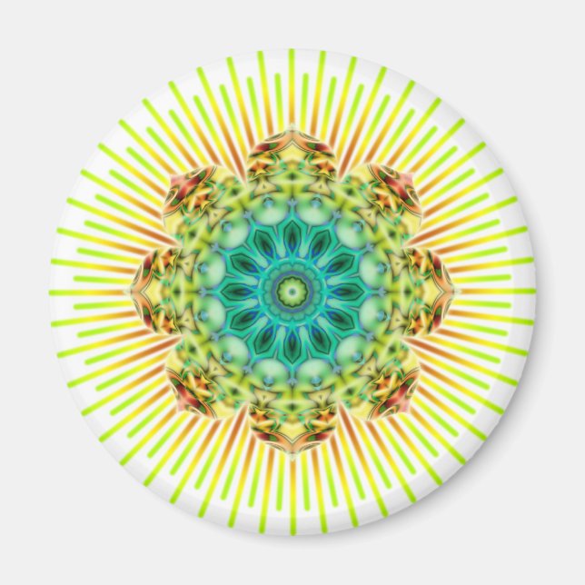 Imã Amarelo Mandala | faça seu próprio histórico (Frente)