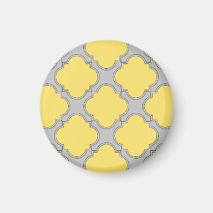 Imã Amarelo quatrefoil e cinza