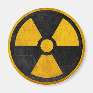 Imã Amarelo radioativo e preto do reator nuclear
