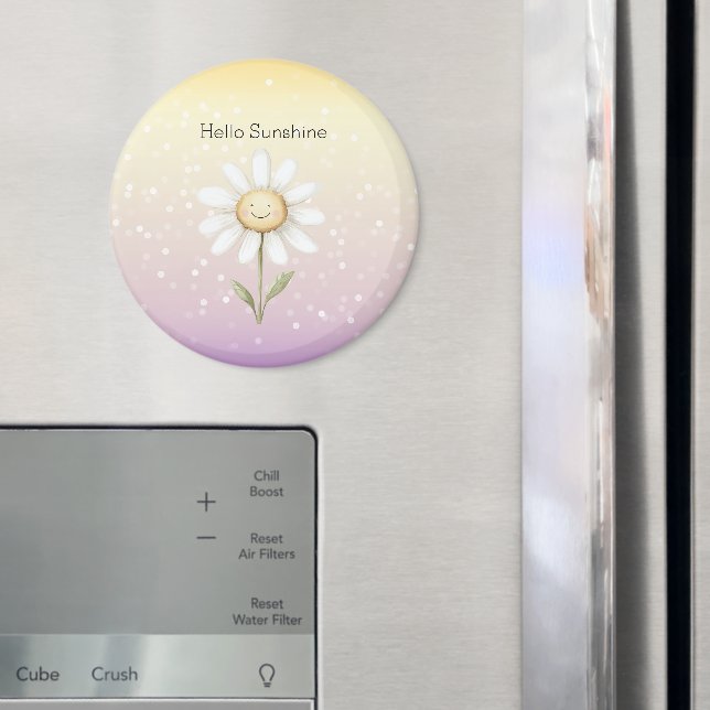Imã Amarelo Roxo Branco Pontos Bokeh Margarida Luz do  (In Situ (Fridge))