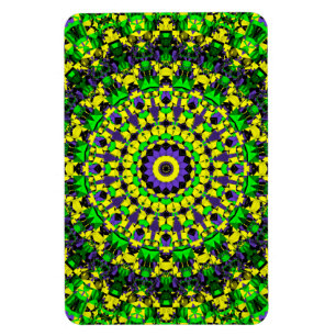 Ímã Amarelo, verde, Mandala roxo