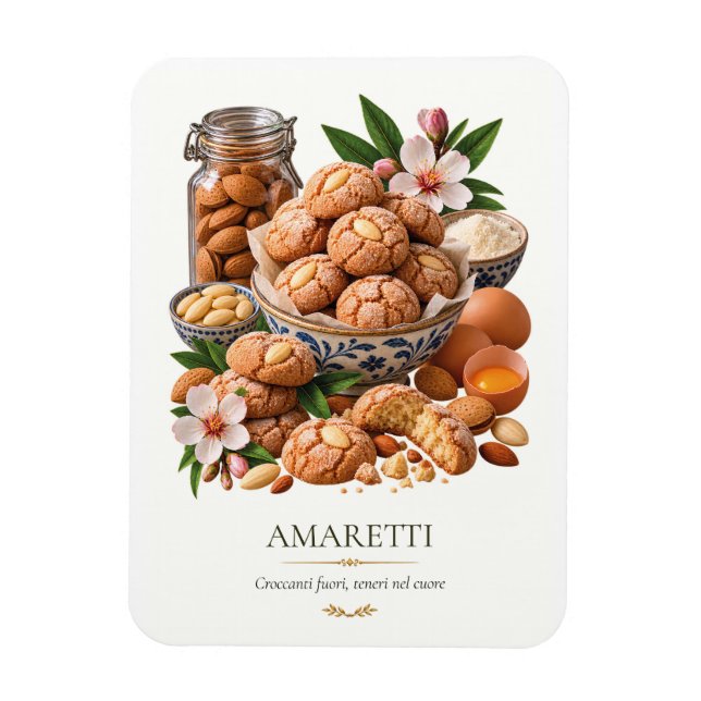 Ímã Amaretti – Vintage Italian Dessert (Vertical)