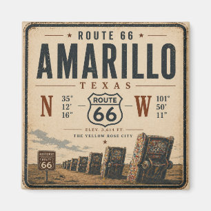 Imã Amarillo Rota 66 Coordenadas Lembrança