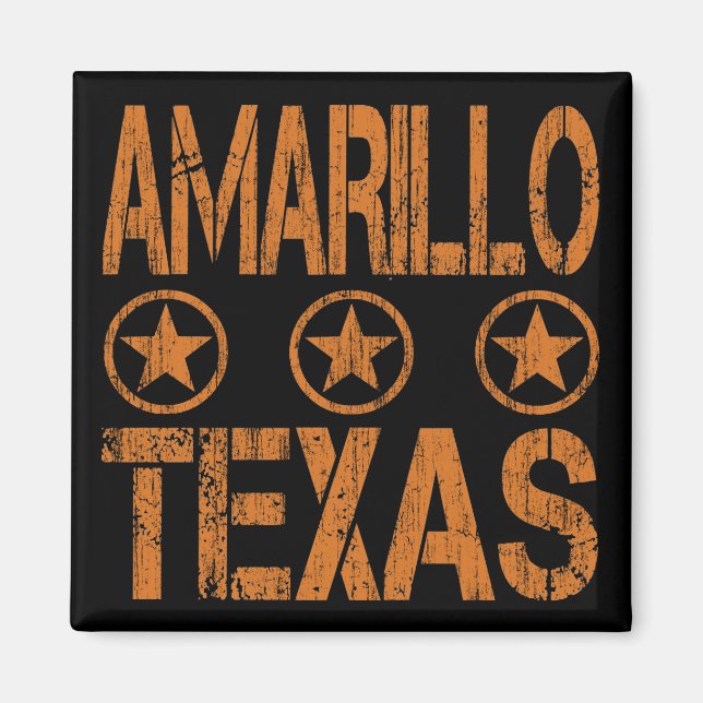 IMÃ AMARILLO TEXAS - ESTILO DISTRESSADO (Frente)