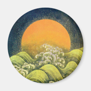 Imã AMATERASU, SUN GODDESE, preto verde-amarelo