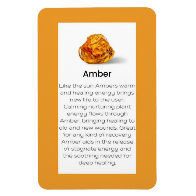 Ímã Amber Crystal Significando Jewelry Gemstone Sinal (Vertical)