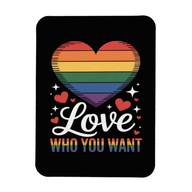 Ímã Ame Quem Você Quer Orgulho Gay LGBT (Vertical)