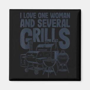 Imã Ame Uma Mulher E Várias Grelhas Bbq Engraçado