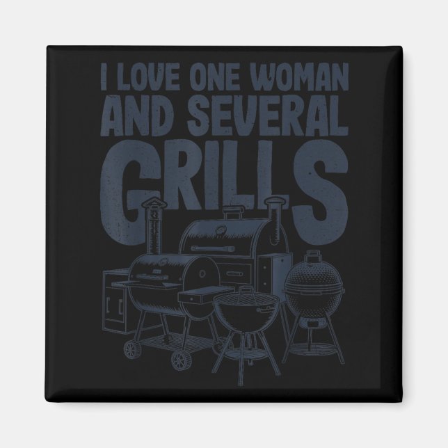 Imã Ame Uma Mulher E Várias Grelhas Bbq Engraçado (Frente)