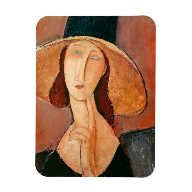 Ímã Amedeo Modigliani - Jeanne Hebuterne em Grande Cha (Vertical)