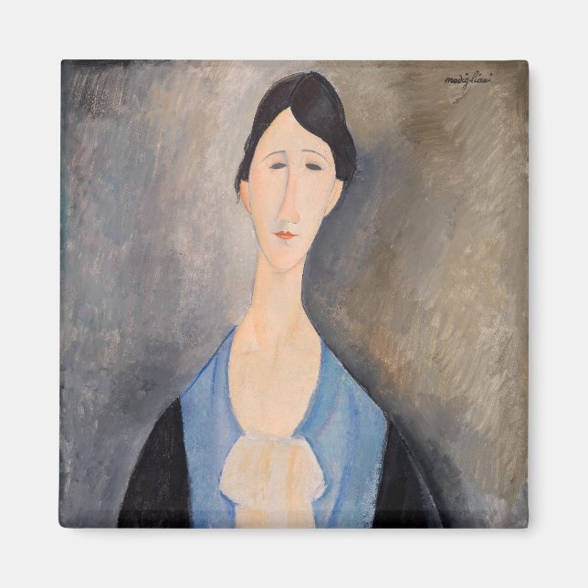 Imã Amedeo Modigliani - Jovem Mulher de Azul (Frente)