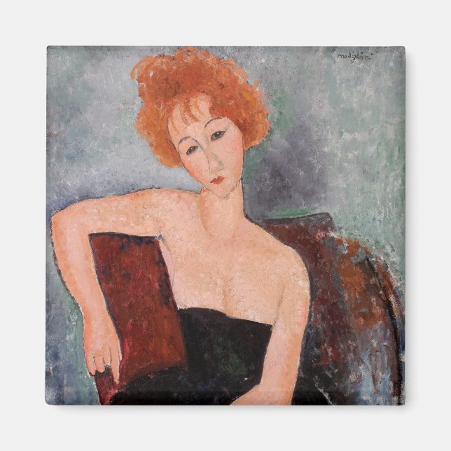 Imã Amedeo Modigliani - Vestido da Noite Ruiva (Frente)