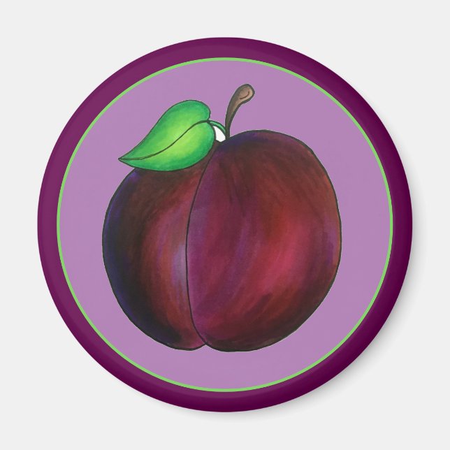 Imã Ameixas Ripas Verão Fruta (Frente)