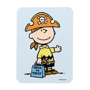 Ímã Amendoins Charlie Brown Pirata Halloween