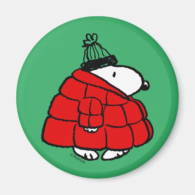 Imã Amendoins | Jaqueta Snoopy Red Puffer (Frente)