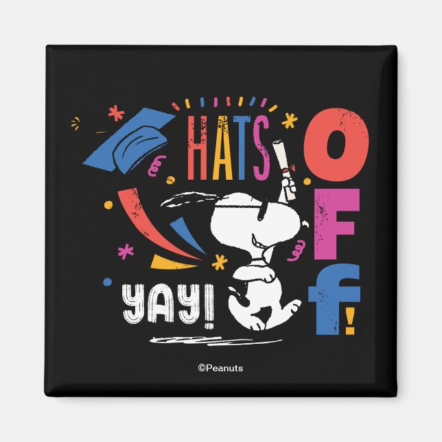 Imã Amendoins Snoopy Chapéu Baixado Para Você Graduaçã (Frente)