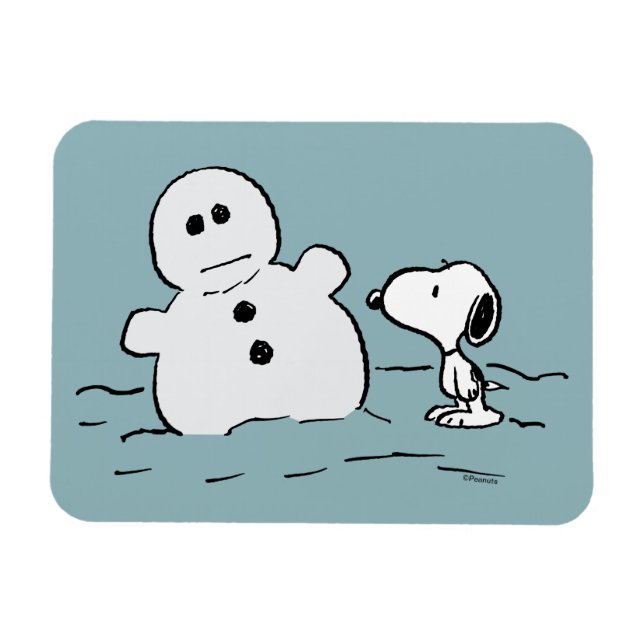 Ímã Amendoins | Snoopy constrói um boneco de neve (Horizontal)