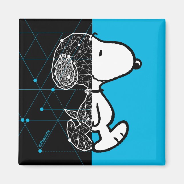 Imã Amendoins | Snoopy Design geométrico (Frente)