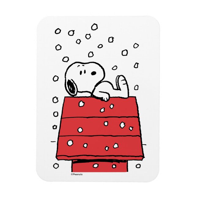 Ímã Amendoins | Snoopy Doghouse Snowflakes (Vertical)
