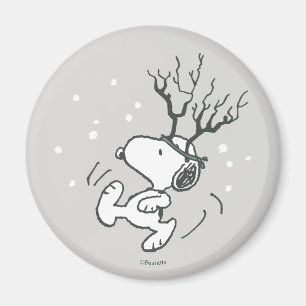 Imã Amendoins   Snoopy Reindeer