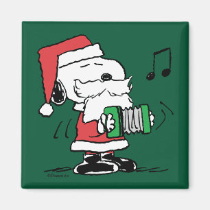 Imã Amendoins Snoopy Santa Claus Accordian