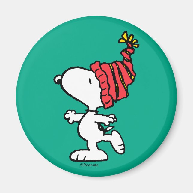 Imã Amendoins | Snoopy Winter Beanie Boné (Frente)