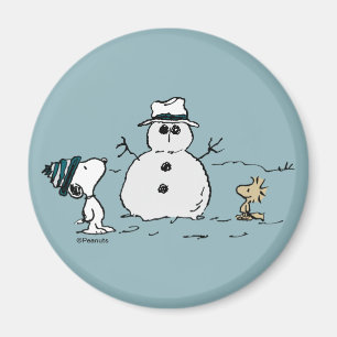 Imã Amendoins Snoopy & Woodstock Construir Um Neve