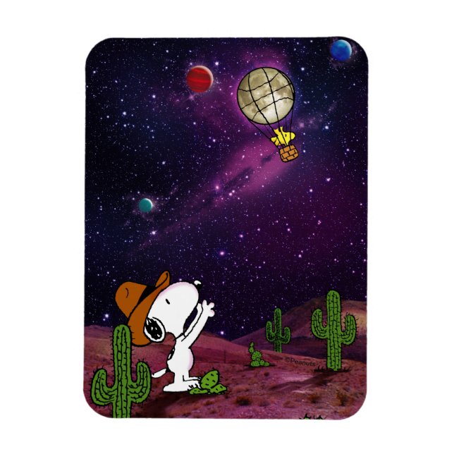 Ímã Amendoins | Snoopy & Woodstock Cowboy (Vertical)