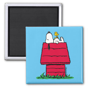 Imã Amendoins   Snoopy & Woodstock Doghouse