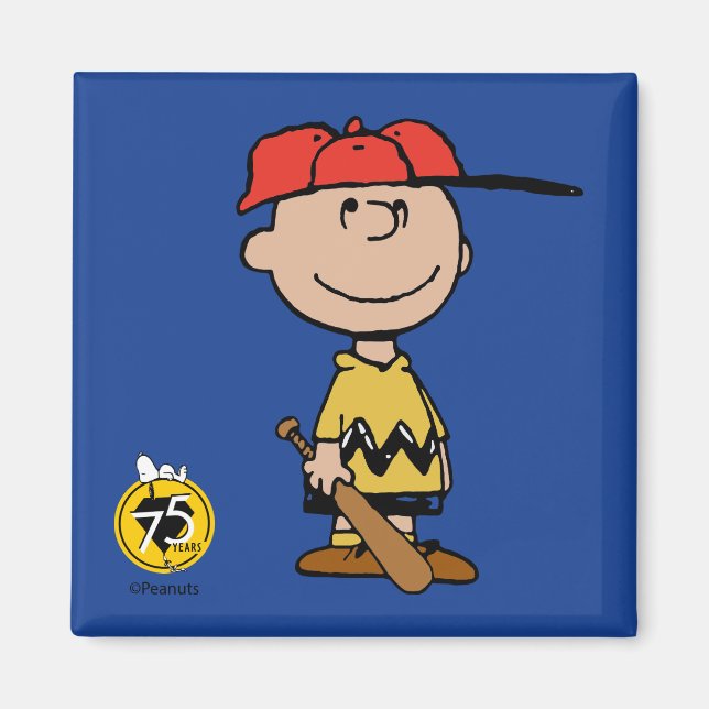 Imã Amendoins | Sorriso Charlie Brown Baseball (Frente)