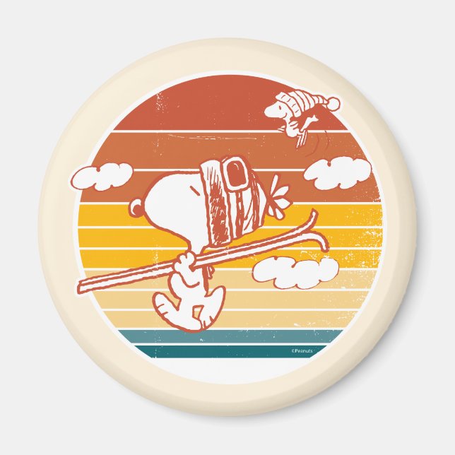 Imã Amendoins | Triagem de Esqui de Snoopy & Woodstock (Frente)