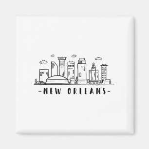 Imã América Louisiana New Orleans Skyline Silhouette