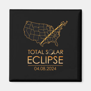 Imã América Total Eclipse Solar 8 de abril de 2024 Map