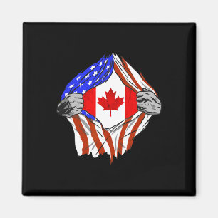 Imã América Usa Bandeira Canadense Peito Raízes Canade