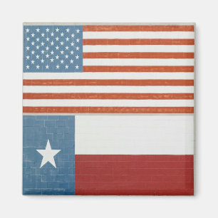 Imã American e Texas Flag EUA Red White e Blue