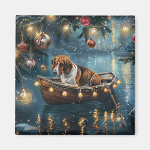 Imã American English Foxhound Christmas Fesyage Voyage