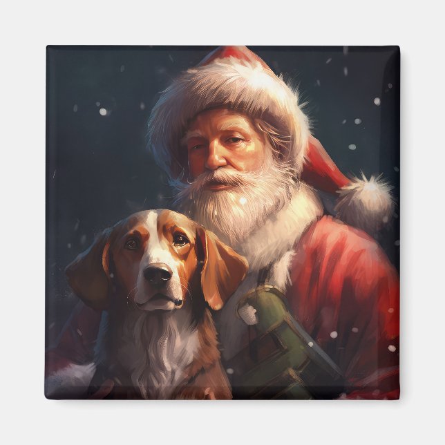 Imã American English Foxhound Santa Claus Natal (Frente)