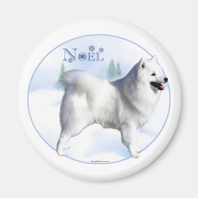 Imã American Eskimo Dog Noel - Magnet (Frente)