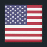 Imã American EUA Flag Square Magnet<br><div class="desc">American States USA Flag Square Magnet. Você pode adicionar seu próprio texto ou gráfico clicando em "personalizar ainda mais"</div>